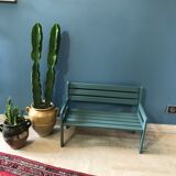 Slatted bench bluish green for children