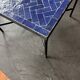Square coffee table in Majorelle blue zellige, handmade – 60 × 60 cm