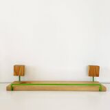 Set of towel hook and shelf in pine 1970