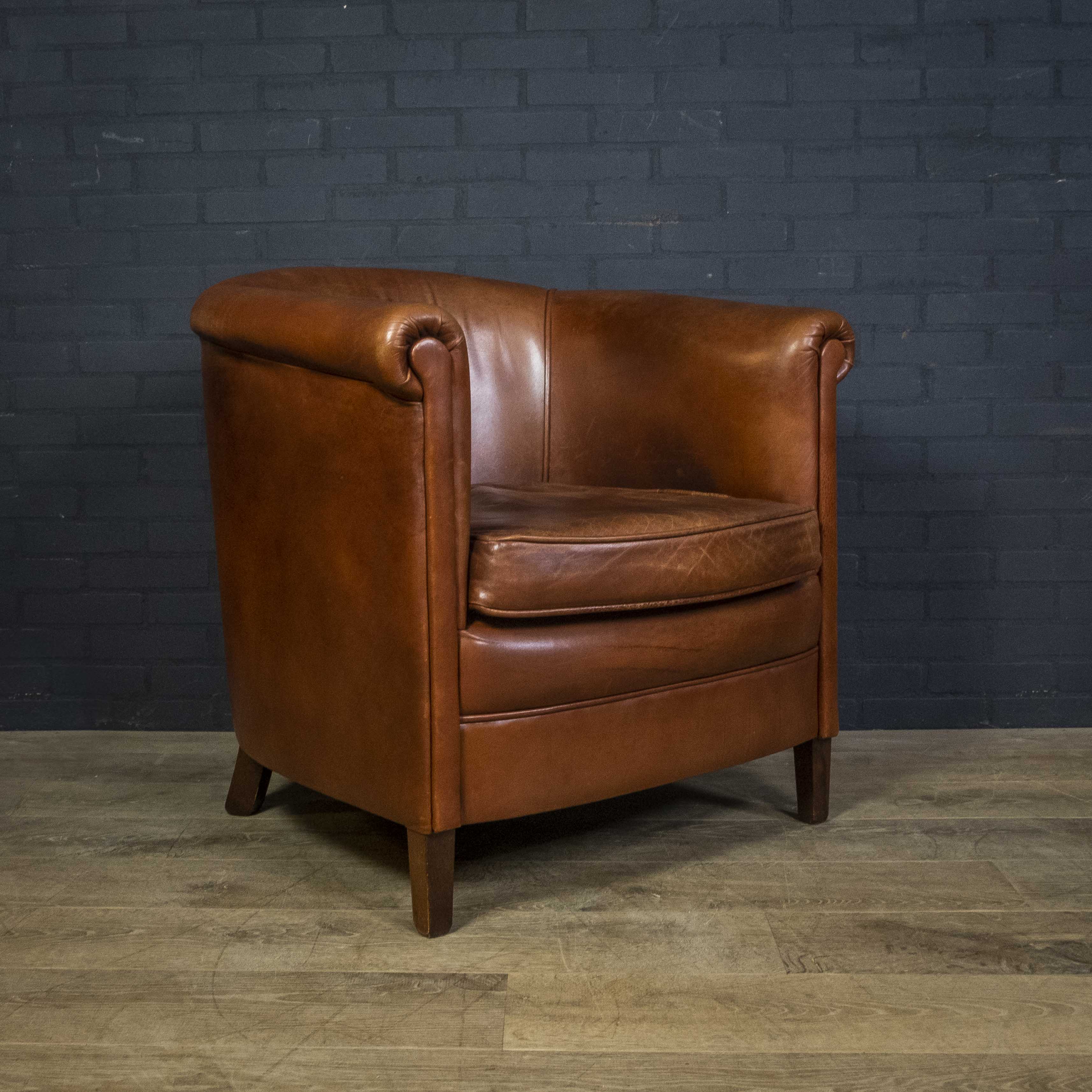 Sheep leather club chair