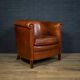 Chaise club en cuir de mouton