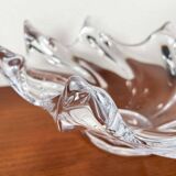 Large Modern Crystal Glass Fruit Bowl from the Mid-Century by Art Vannes, France, 1960s