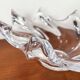 Large Modern Crystal Glass Fruit Bowl from the Mid-Century by Art Vannes, France, 1960s