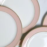 Deep plate service x6, Santos service, pink, Villeroy and Boch, vintage