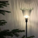 Table lamp with a vintage antique globe in ridged glass mounted on gilded stand