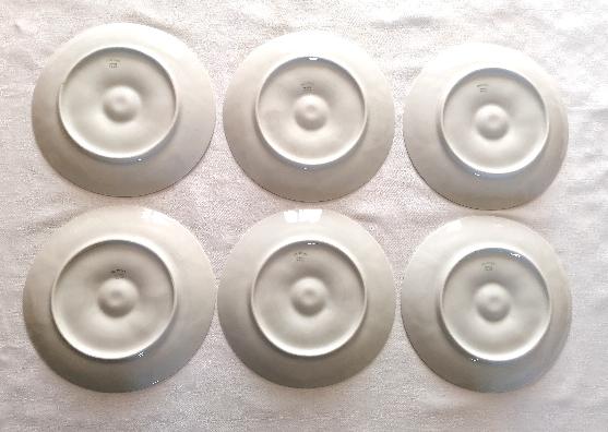 6 oyster plates in pillivuyt white porcelain