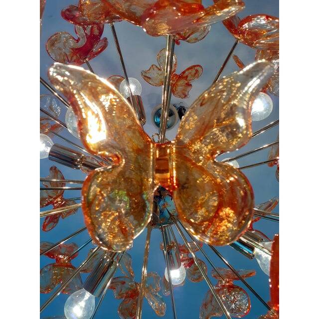 Italian Handmade Butterfly Sputnik Murano Style Glass Chandelier