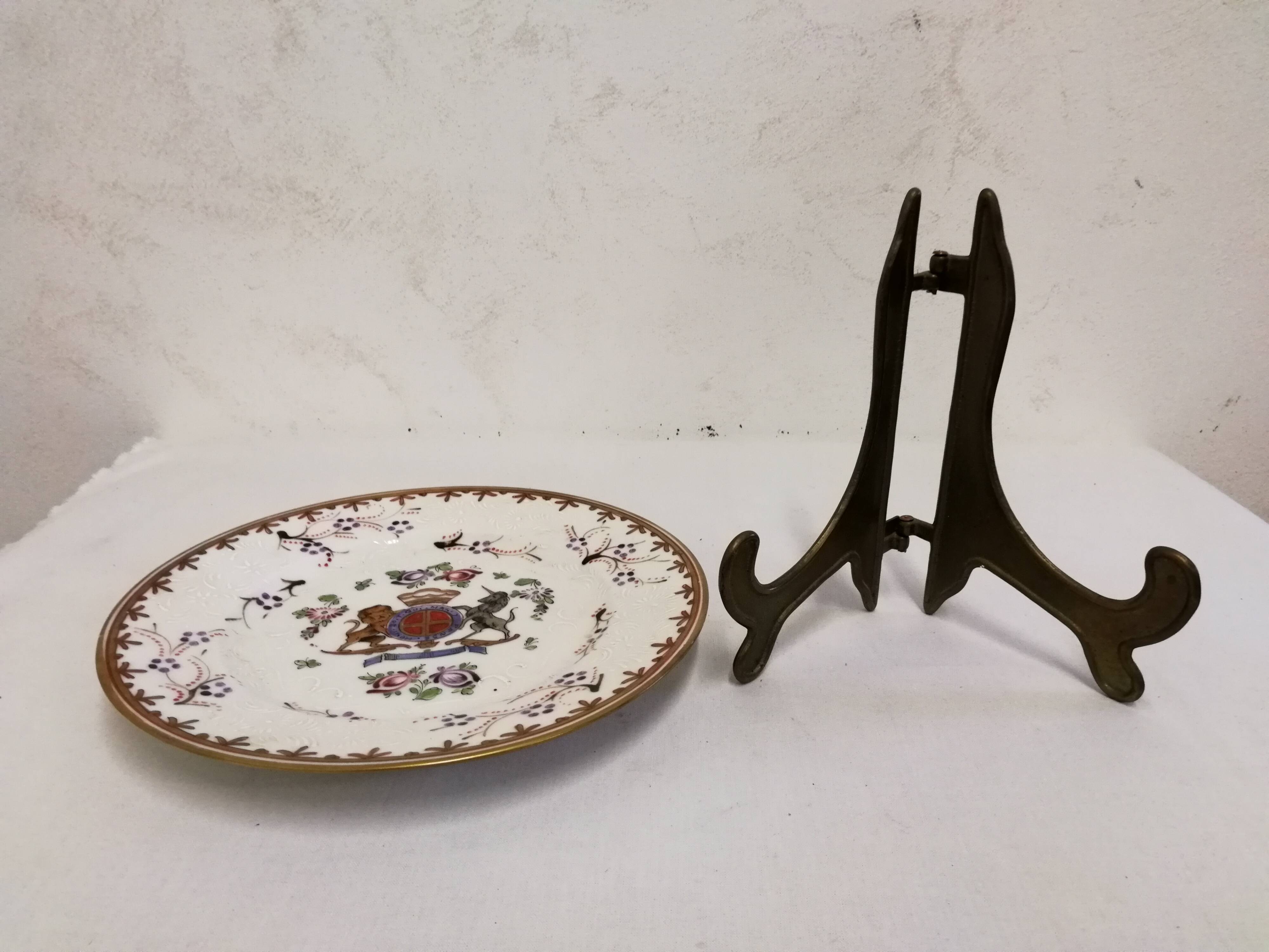 Assiette en Porcelaine Samson Armorié Blason