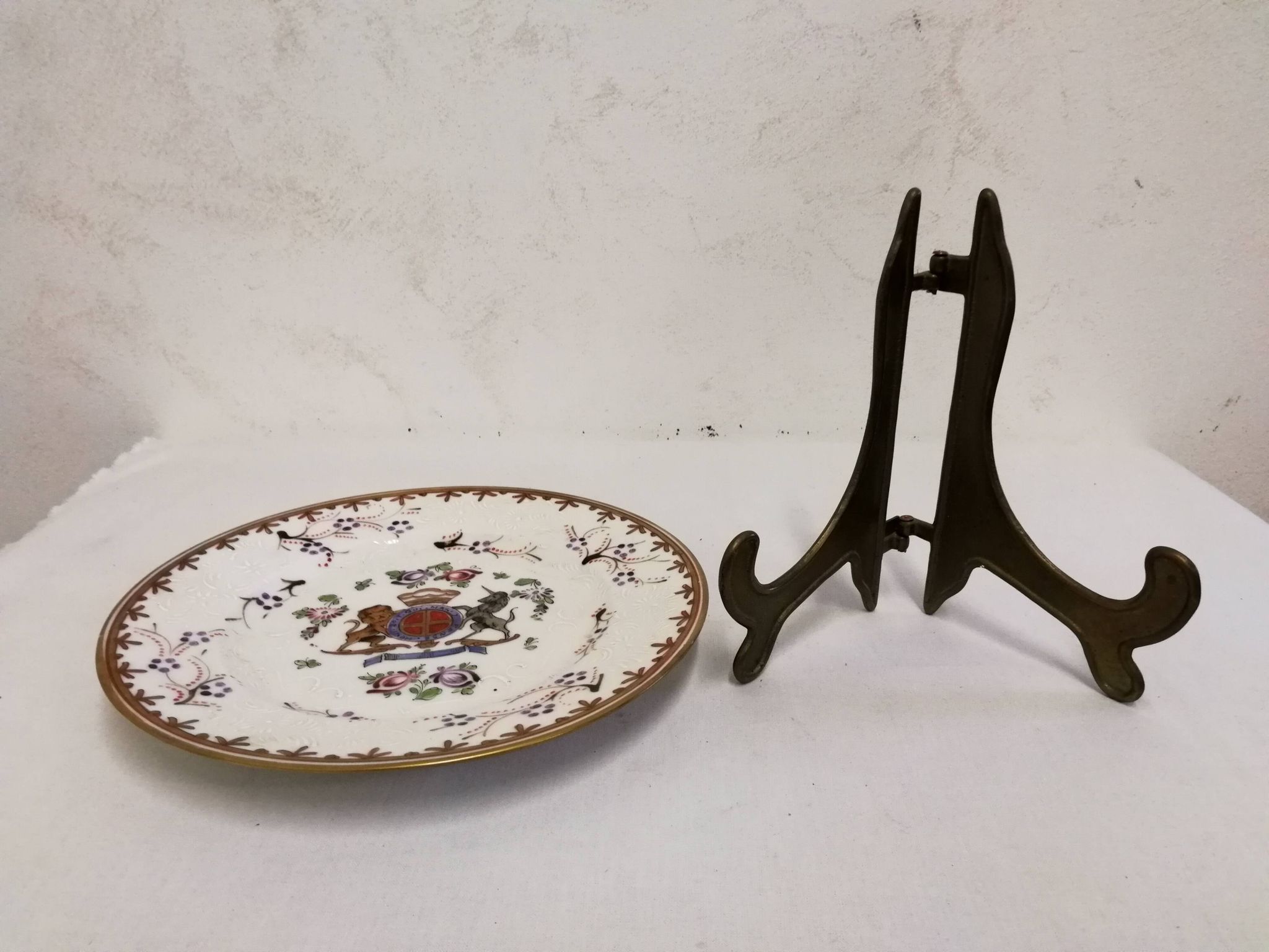 Assiette en Porcelaine Samson Armorié Blason