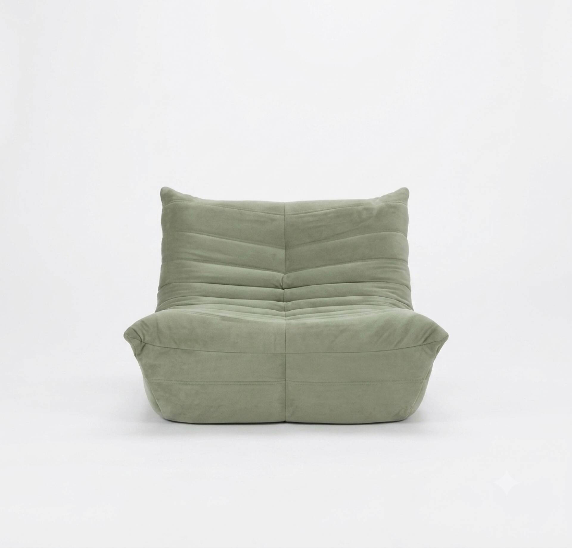 Olive green cotton armchair Togo