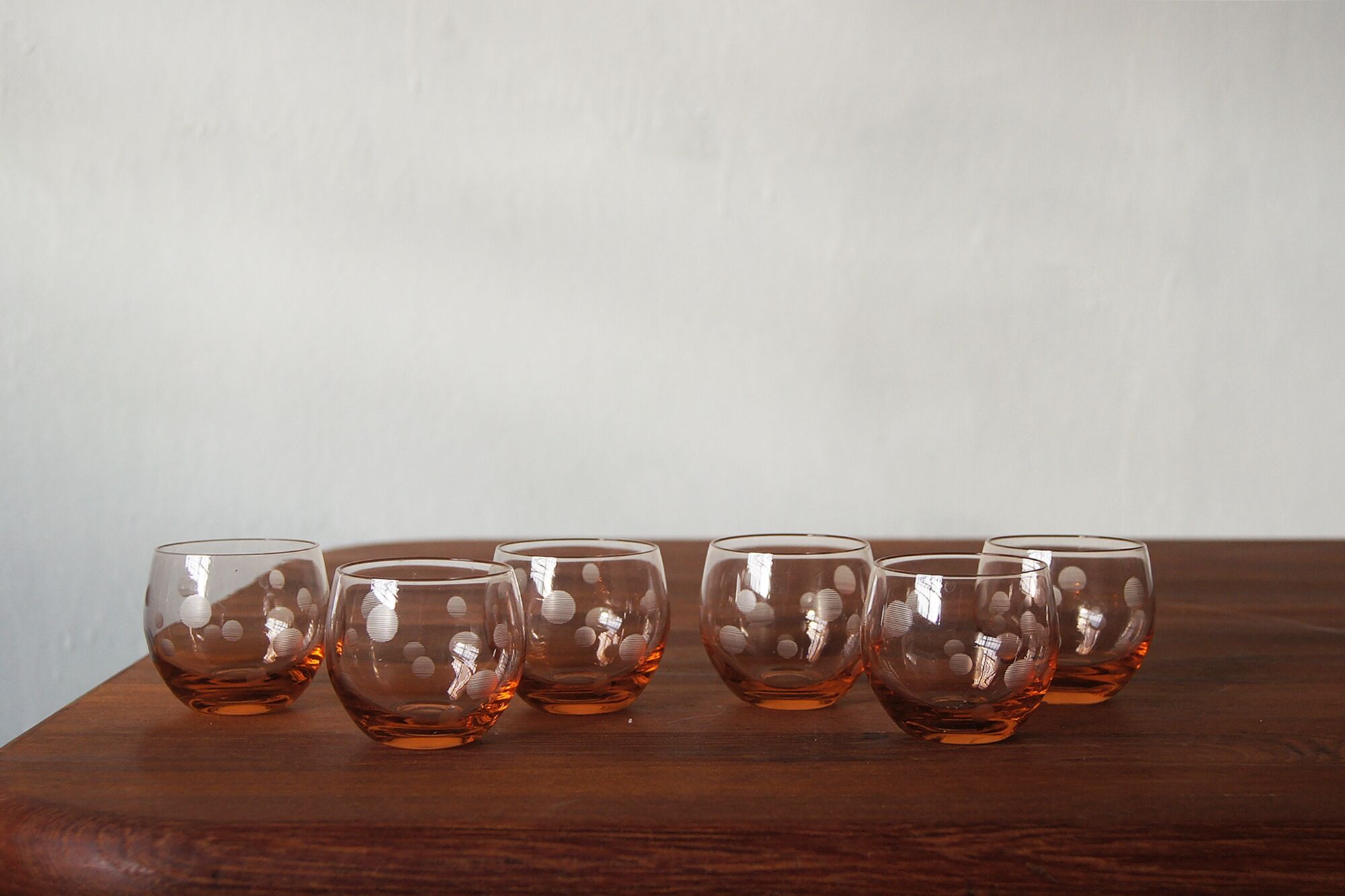 Vintage roly poly glasses 1940 set of 6