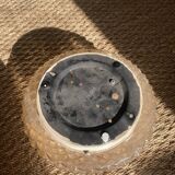 Ceiling lamp round amber globe blown glass