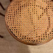 Set of 4 vintage Fischel bistro chairs in curved wood and cane