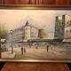 Oil on canvas caroline burnett paris moulin rouge + gilded wooden frame