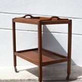 Wooden service with wheels