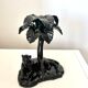 Black panther Art Deco candlestick