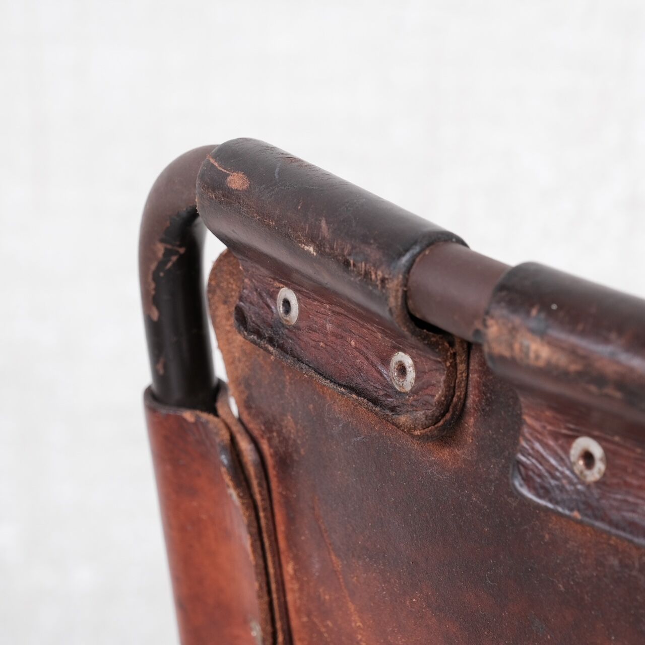 French mid-century leather bar stools