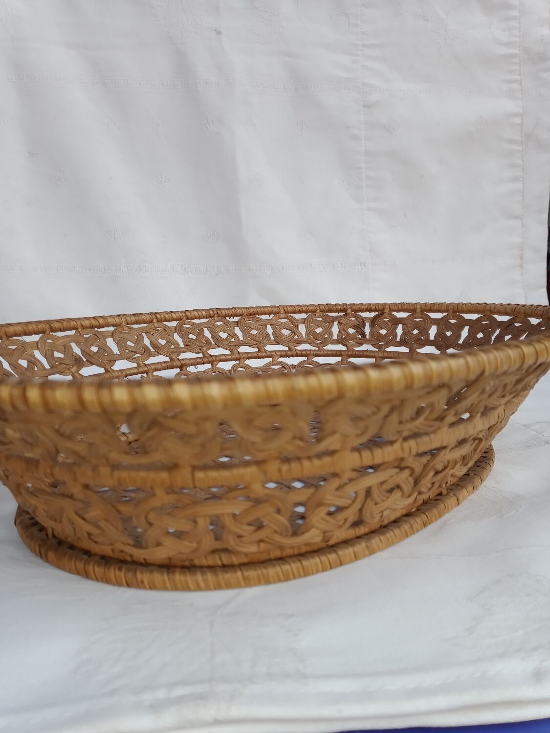 Braided wicker basket