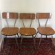 Lot de 6 chaises en formica bois foncé