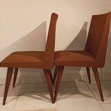 Pair of vintage chairs 1950s tweed and wood