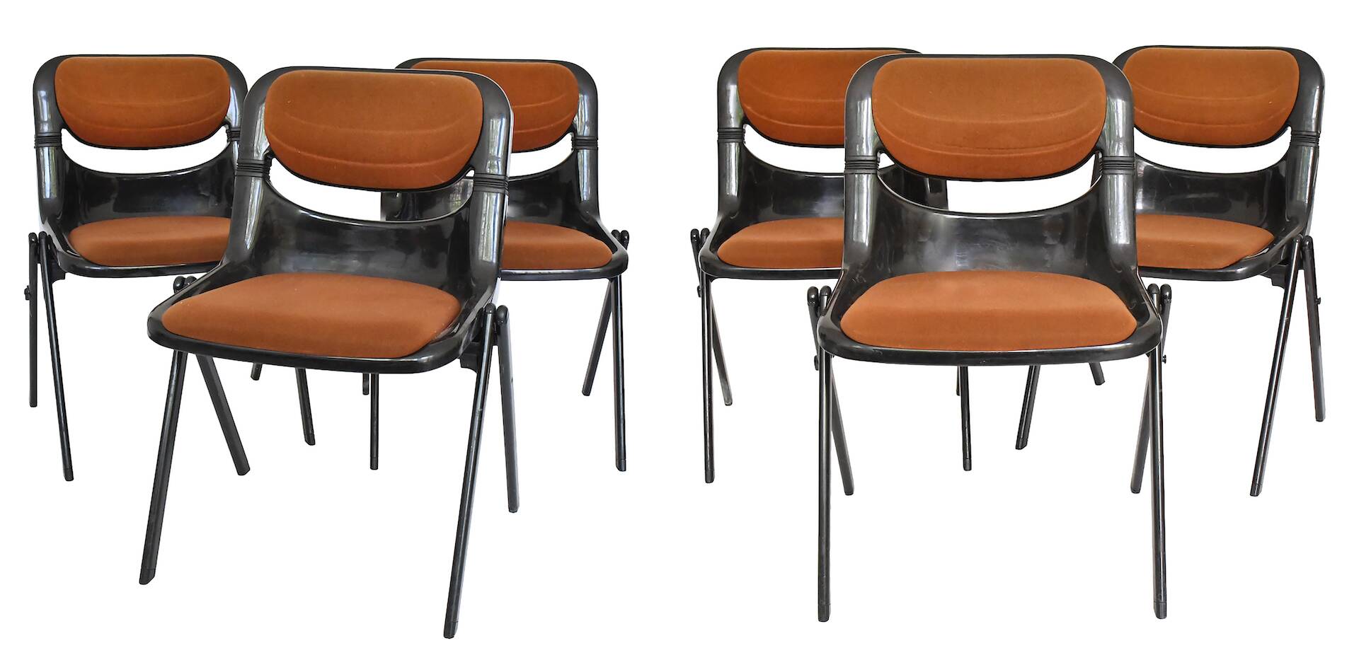 Set of 6 chairs model "Dorsal" by Emilio Ambasz and Giancarlo Piretti.