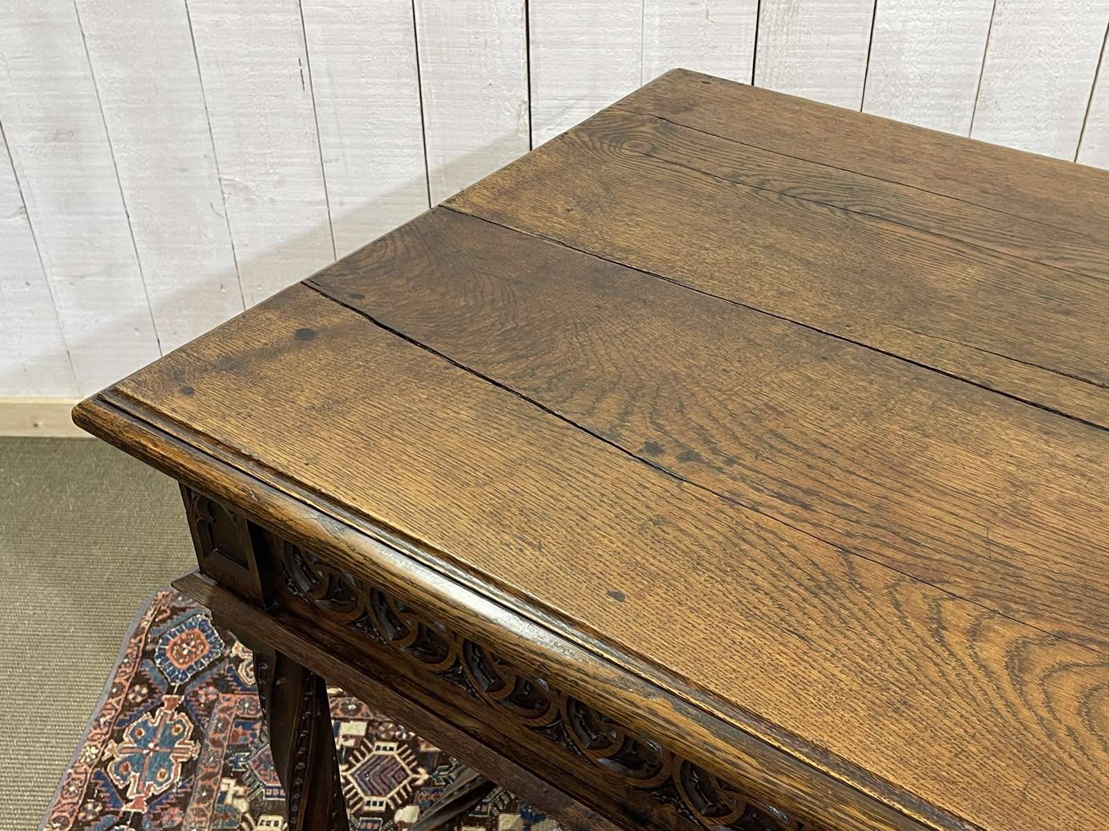 Late 19th century Gothic style oak desk