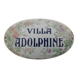 Enamelled and domed plaque Villa Adolphine