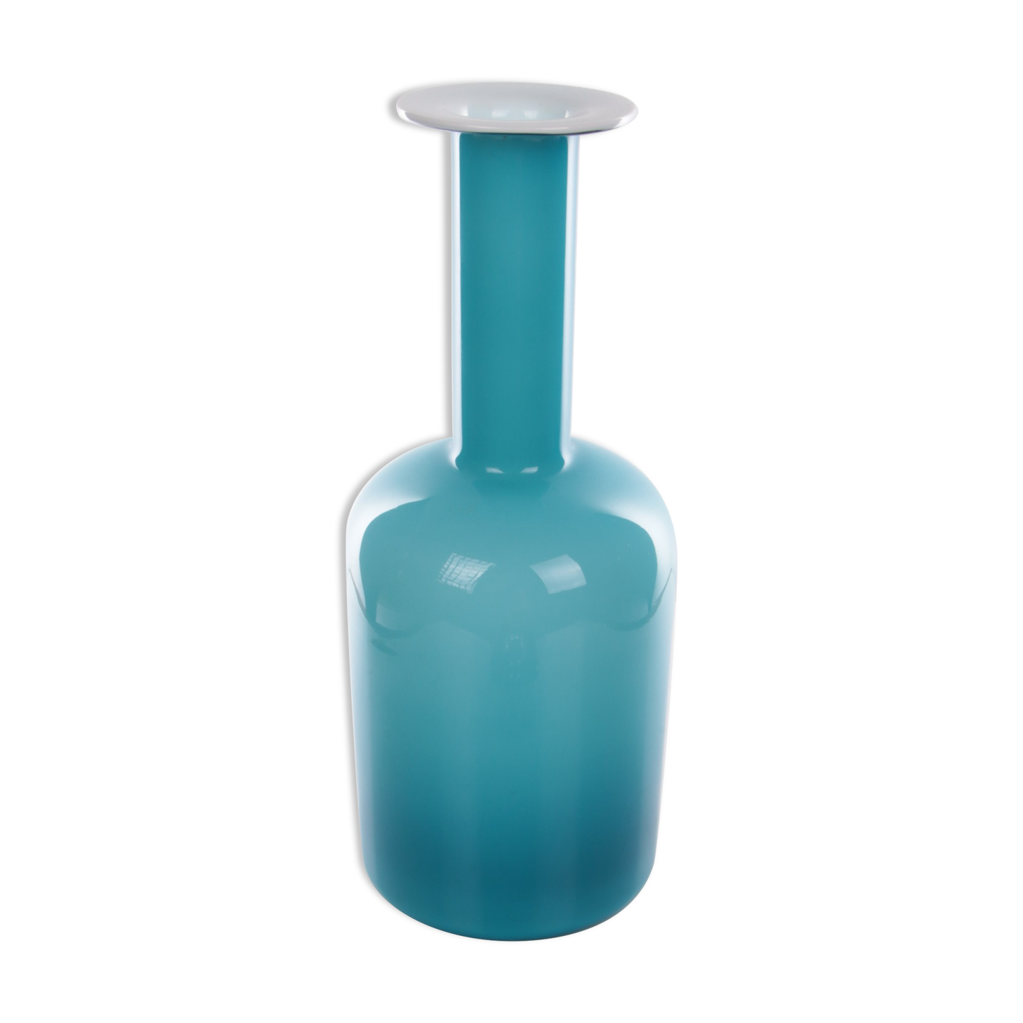 Otto Brauer for Kastrup Holmegaard - Light blue bottle vase "Gulvvase"