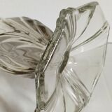 Art-Deco high foot vase in molded crystal early twentieth century