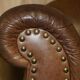 Vintage leather sofas by Thomas Lloyd with Kilim cushions.