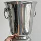 Lightweight silver stainless steel champagne bucket