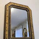 Antique gilt mirror with beveled corners, 70 x 51 cm – Chic decor
