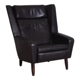 Scandinavian leather armchair, 1960s