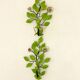 Pair of vintage green metal wall sconces – leaf-shaped