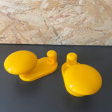 Coat rack yellow hook year 70/80 Italy