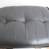 Ottoman Unico in chocolate colored leather