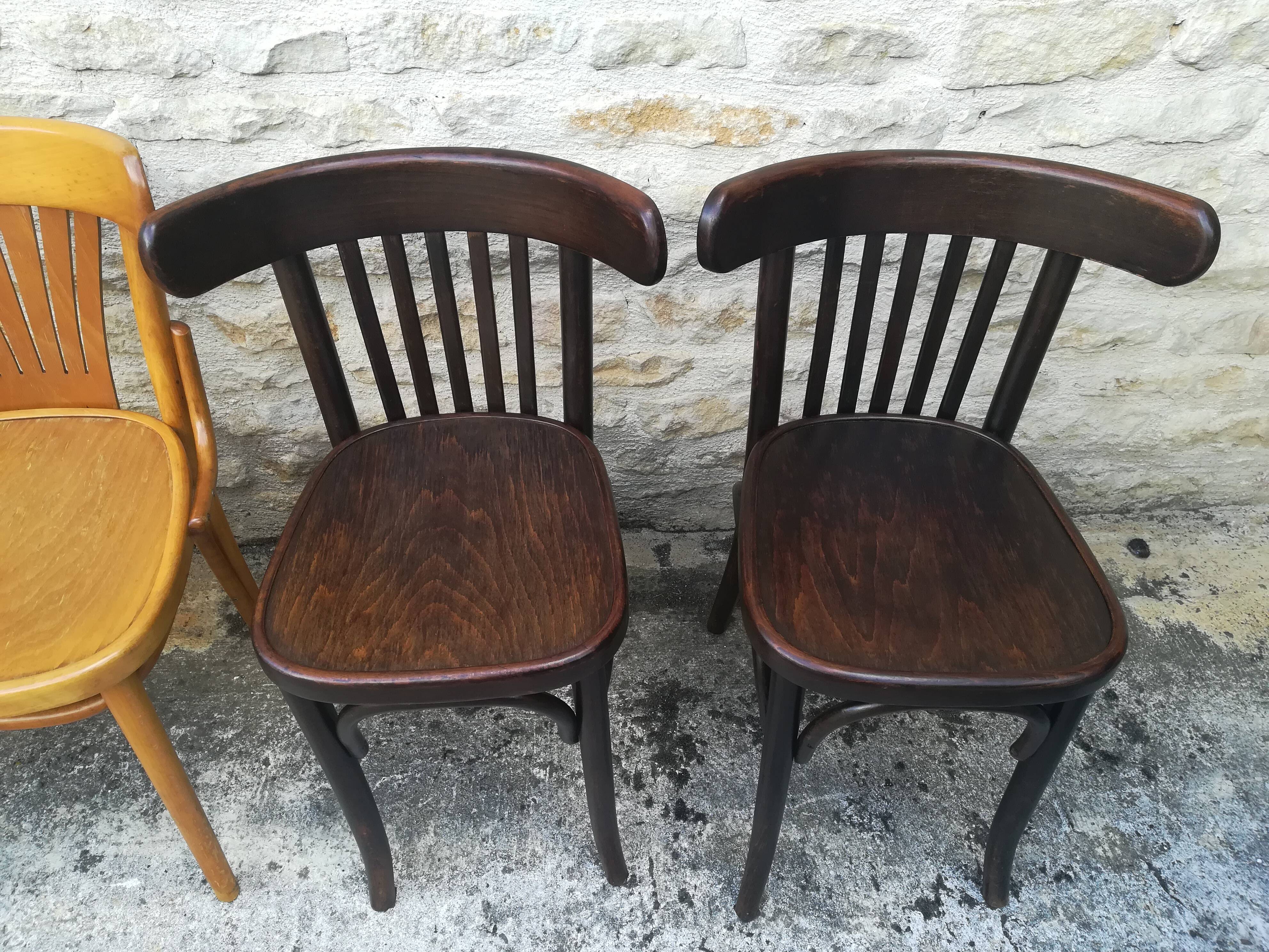 Mismatched bistro chairs