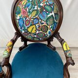 Pair of reupholstered convertible armchairs, 1930s-40s