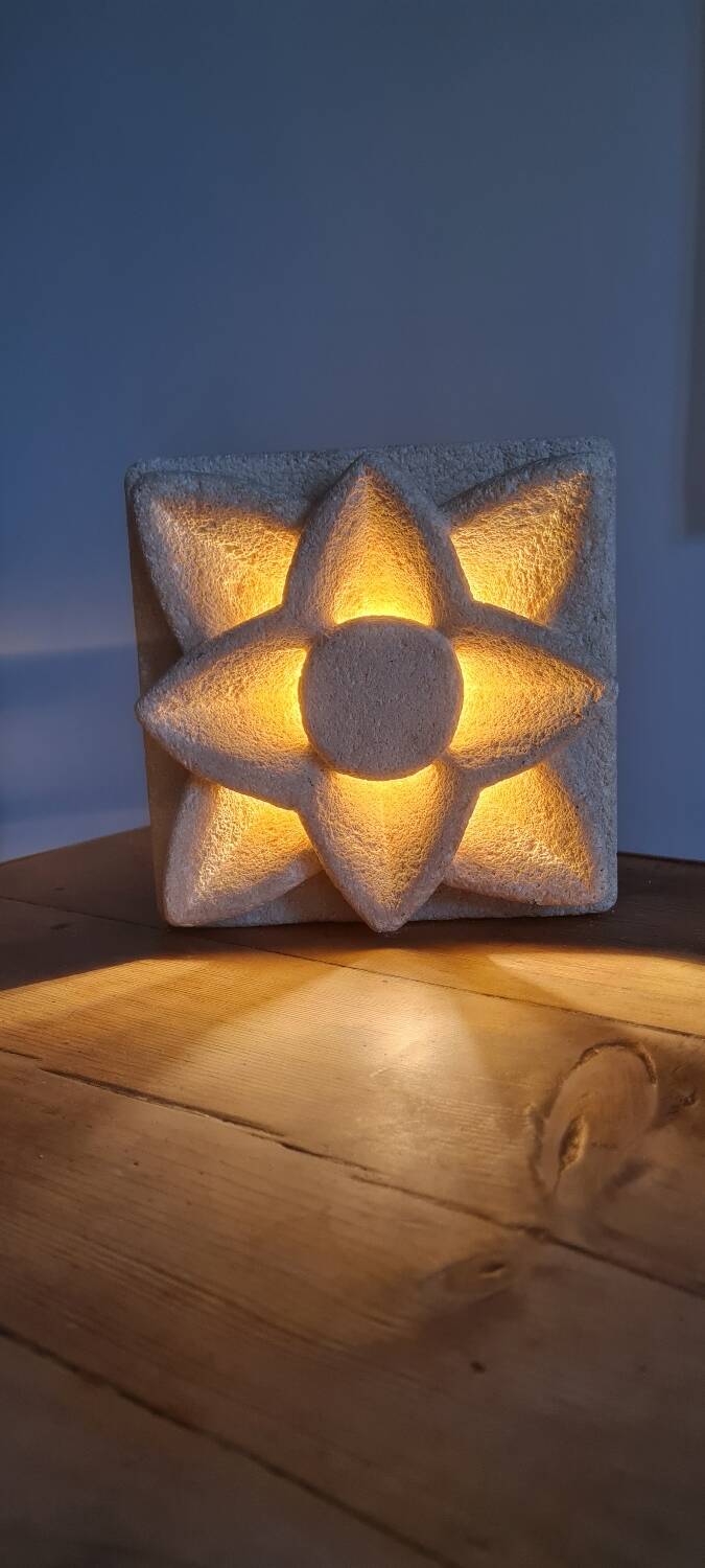 Vintage stone table lamp by Albert Tormos