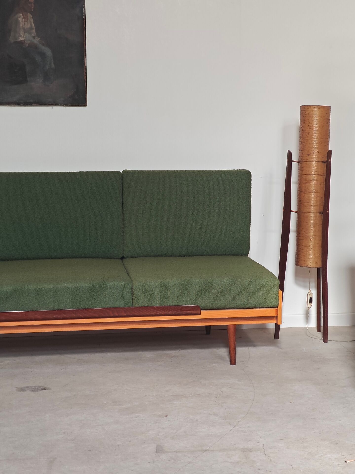 Green folding bench sofa by UP Zavody 1970