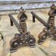 Paire de CHENETS Laiton Massif VINTAGE
