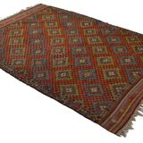 Area kilim rug ,vintage wool turkish handknotted kilim, 297 cmx 200 cm rug