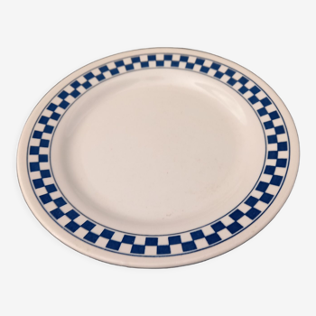 Assiette à dessert décor damier bleu ‘’oxford made in brazil ‘’ n° 5930