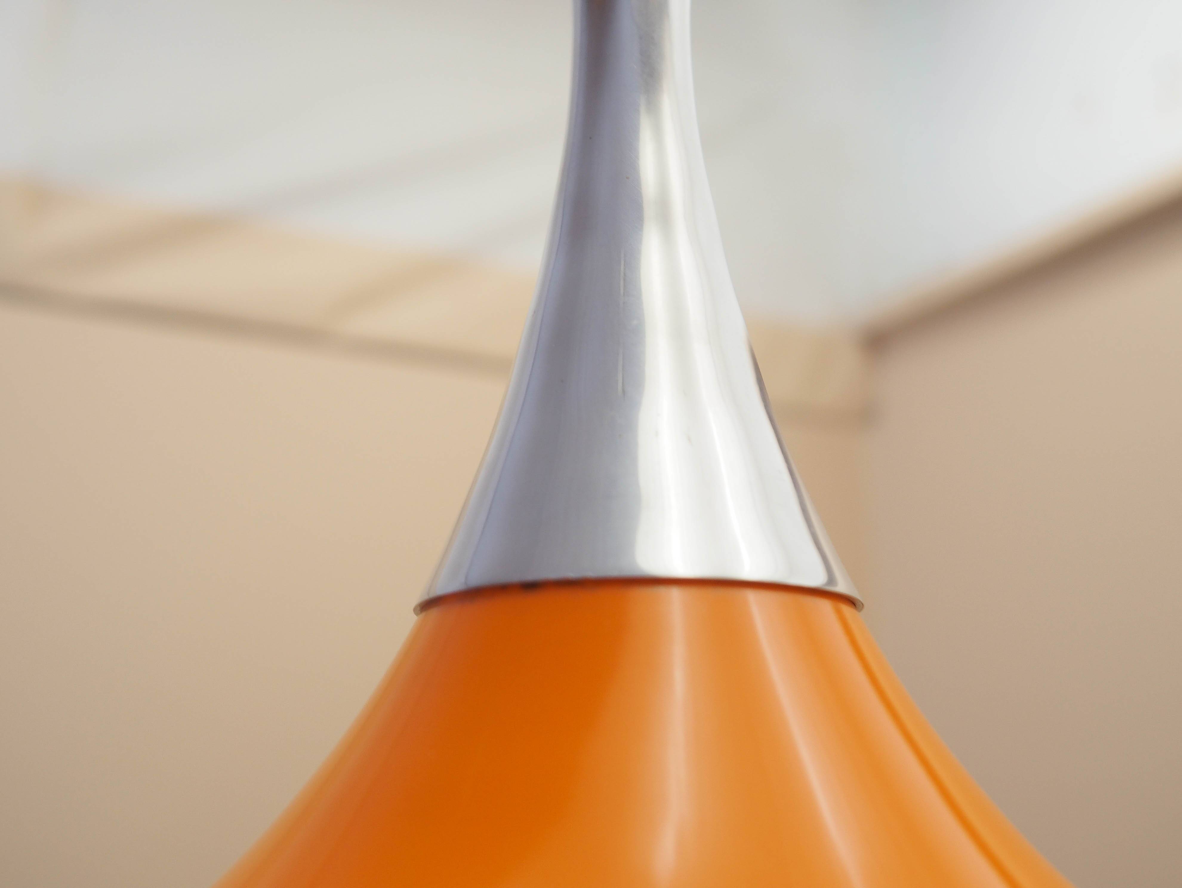 Danish pendant lamp 1960s with orange metal shade