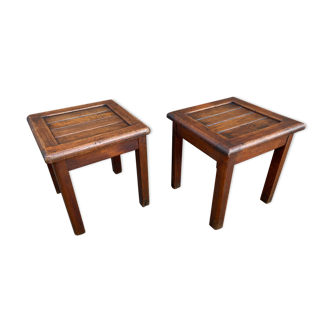 Pair of vintage farm stools