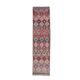 Vintage pink diamond Turkish hand-knotted runner rug 96x345