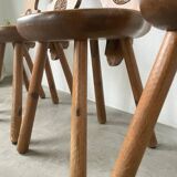 Set of 4 Savoyard pine chairs from the 60s
