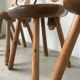 Set of 4 Savoyard pine chairs from the 60s