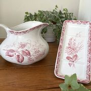 Antique earthenware jug & brush holders from Creil & Montereau