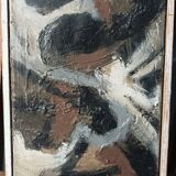 Jean Lasnier, small oil on canvas, abstraction